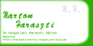 marton haraszti business card